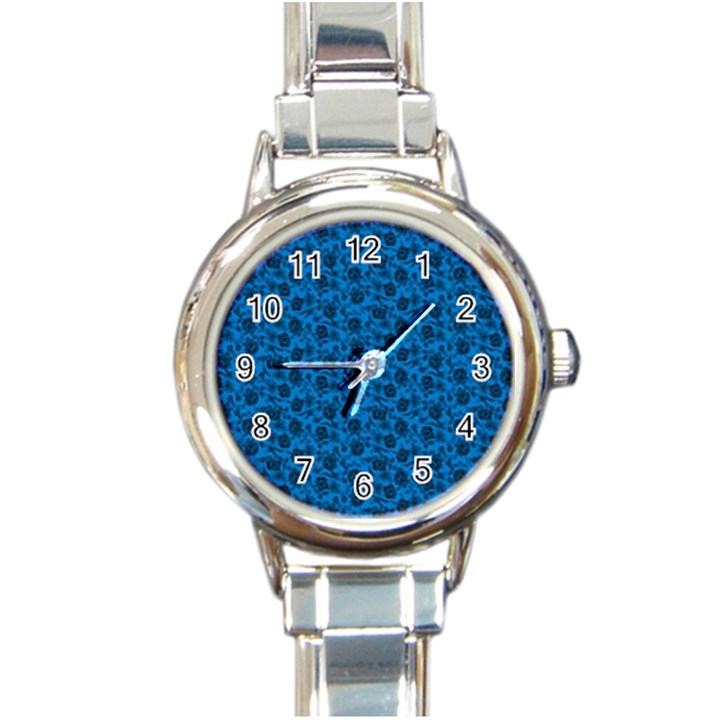 Roses pattern Round Italian Charm Watch