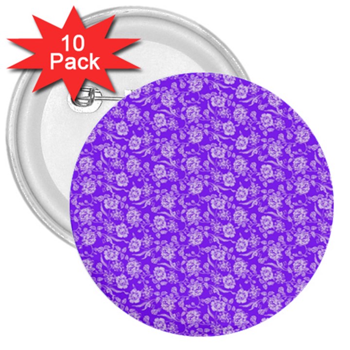 Roses pattern 3  Buttons (10 pack) 