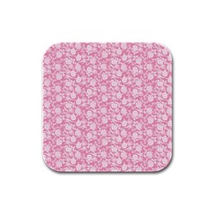 Roses Pattern Rubber Square Coaster (4 Pack)  by Valentinaart