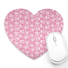 Roses Pattern Heart Mousepads by Valentinaart