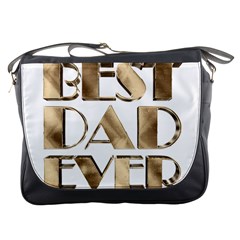 Best Dad Ever Gold Look Elegant Typography Messenger Bags by yoursparklingshop