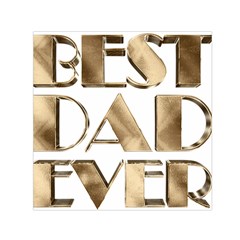 Best Dad Ever Gold Look Elegant Typography Small Satin Scarf (square) by yoursparklingshop