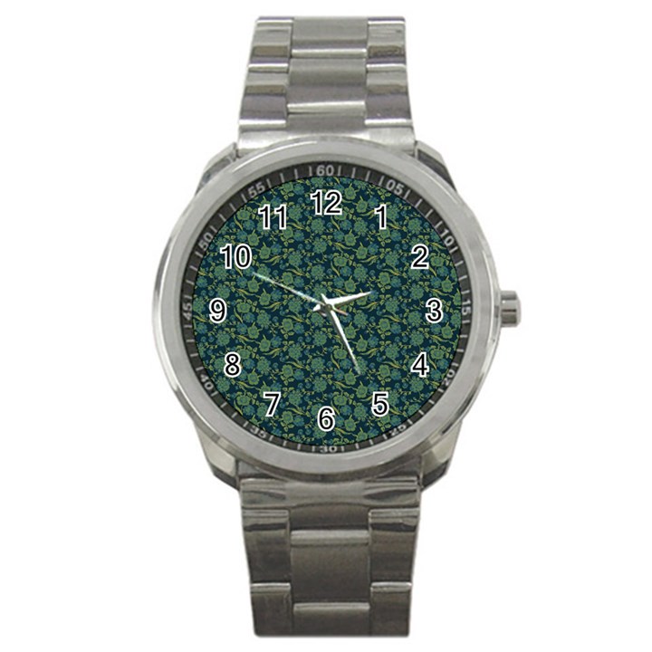 Roses pattern Sport Metal Watch