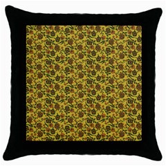 Roses Pattern Throw Pillow Case (black) by Valentinaart