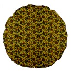 Roses pattern Large 18  Premium Flano Round Cushions Front