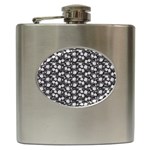 Roses pattern Hip Flask (6 oz) Front