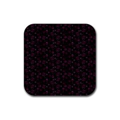 Roses Pattern Rubber Coaster (square)  by Valentinaart