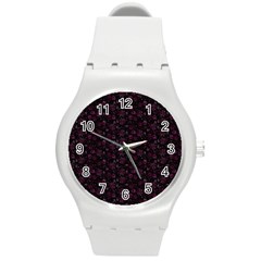 Roses Pattern Round Plastic Sport Watch (m) by Valentinaart