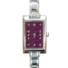 Roses Pattern Rectangle Italian Charm Watch by Valentinaart