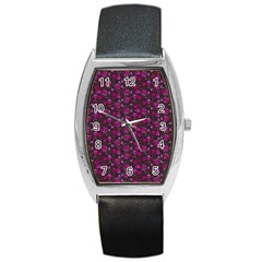 Roses Pattern Barrel Style Metal Watch by Valentinaart