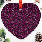 Roses pattern Heart Ornament (Two Sides) Front