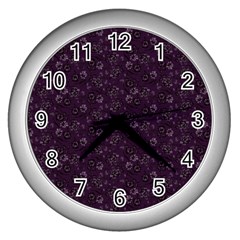 Roses pattern Wall Clocks (Silver) 