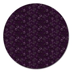 Roses pattern Magnet 5  (Round)