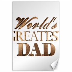 World s Greatest Dad Gold Look Text Elegant Typography Canvas 24  X 36  by yoursparklingshop