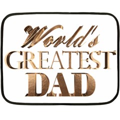 World s Greatest Dad Gold Look Text Elegant Typography Double Sided Fleece Blanket (mini)  by yoursparklingshop