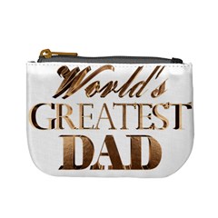 World s Greatest Dad Gold Look Text Elegant Typography Mini Coin Purses by yoursparklingshop