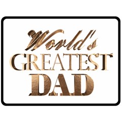 World s Greatest Dad Gold Look Text Elegant Typography Fleece Blanket (large)  by yoursparklingshop