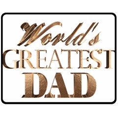 World s Greatest Dad Gold Look Text Elegant Typography Fleece Blanket (medium)  by yoursparklingshop