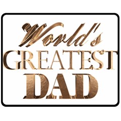 World s Greatest Dad Gold Look Text Elegant Typography Double Sided Fleece Blanket (medium)  by yoursparklingshop