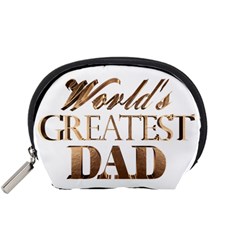 World s Greatest Dad Gold Look Text Elegant Typography Accessory Pouches (small)  by yoursparklingshop