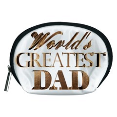 World s Greatest Dad Gold Look Text Elegant Typography Accessory Pouches (medium)  by yoursparklingshop