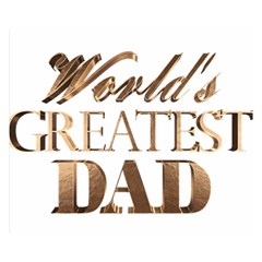 World s Greatest Dad Gold Look Text Elegant Typography Double Sided Flano Blanket (small)  by yoursparklingshop