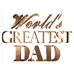 World s Greatest Dad Gold Look Text Elegant Typography Double Sided Flano Blanket (medium)  by yoursparklingshop