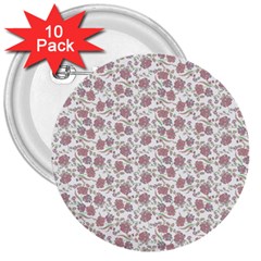 Roses Pattern 3  Buttons (10 Pack)  by Valentinaart