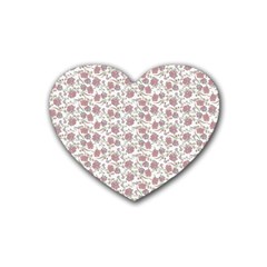 Roses Pattern Rubber Coaster (heart) 