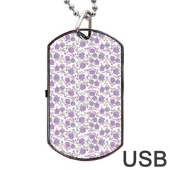 Roses Pattern Dog Tag Usb Flash (two Sides) by Valentinaart