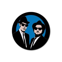 Blues Brothers  Rubber Round Coaster (4 Pack)  by Valentinaart