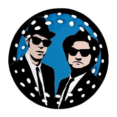 Blues Brothers  Round Filigree Ornament (two Sides) by Valentinaart