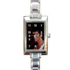 Bruce Lee Rectangle Italian Charm Watch by Valentinaart