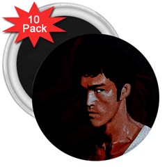 Bruce Lee 3  Magnets (10 Pack)  by Valentinaart