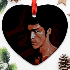 Bruce Lee Heart Ornament (two Sides) by Valentinaart