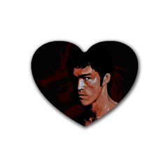 Bruce Lee Rubber Coaster (heart)  by Valentinaart