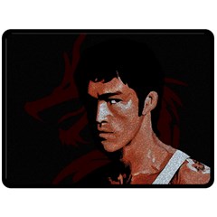 Bruce Lee Fleece Blanket (large)  by Valentinaart