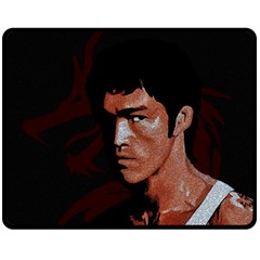 Bruce Lee Fleece Blanket (medium)  by Valentinaart