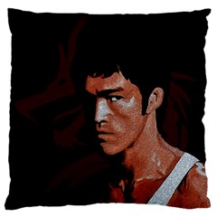 Bruce Lee Large Cushion Case (one Side) by Valentinaart