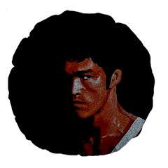 Bruce Lee Large 18  Premium Round Cushions by Valentinaart