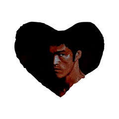 Bruce Lee Standard 16  Premium Heart Shape Cushions by Valentinaart