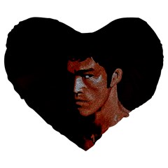 Bruce Lee Large 19  Premium Heart Shape Cushions by Valentinaart