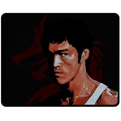 Bruce Lee Double Sided Fleece Blanket (medium)  by Valentinaart