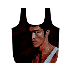 Bruce Lee Full Print Recycle Bags (m)  by Valentinaart