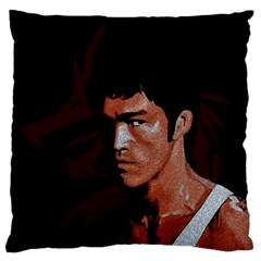 Bruce Lee Large Flano Cushion Case (two Sides) by Valentinaart