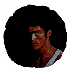 Bruce Lee Large 18  Premium Flano Round Cushions by Valentinaart