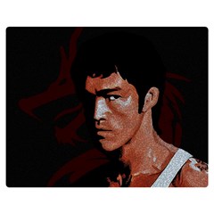 Bruce Lee Double Sided Flano Blanket (medium)  by Valentinaart