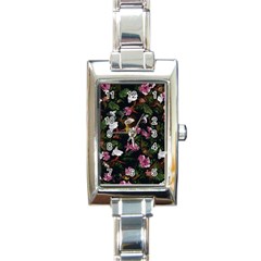 Tropical Pattern Rectangle Italian Charm Watch