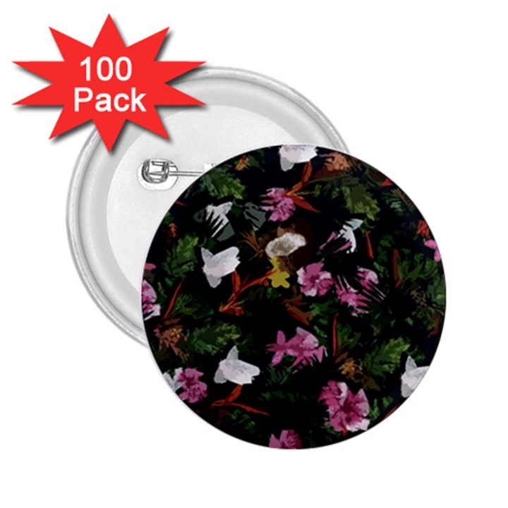 Tropical pattern 2.25  Buttons (100 pack) 