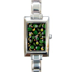 Tropical Pattern Rectangle Italian Charm Watch by Valentinaart